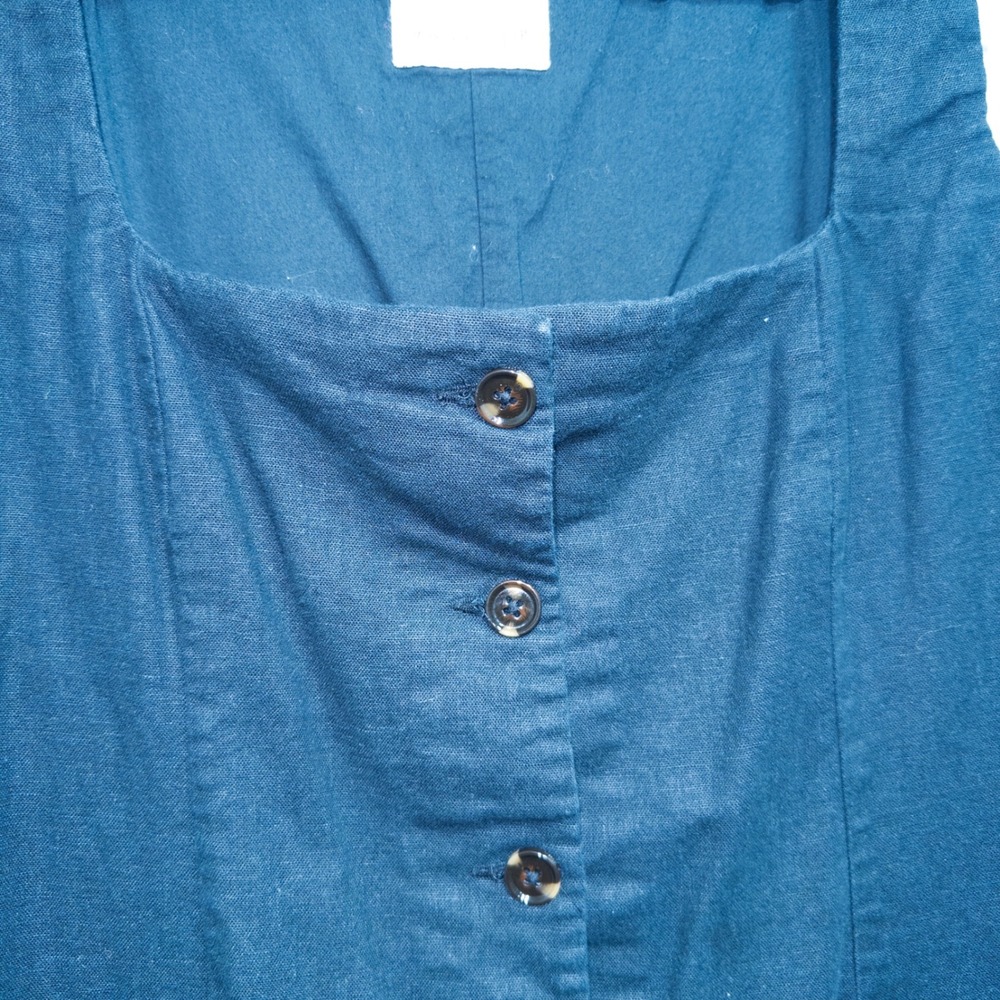 New Abercrombie & Fitch Black Mara Linen-Blend Vest Mini Dress Large Petite - Picture 4 of 8